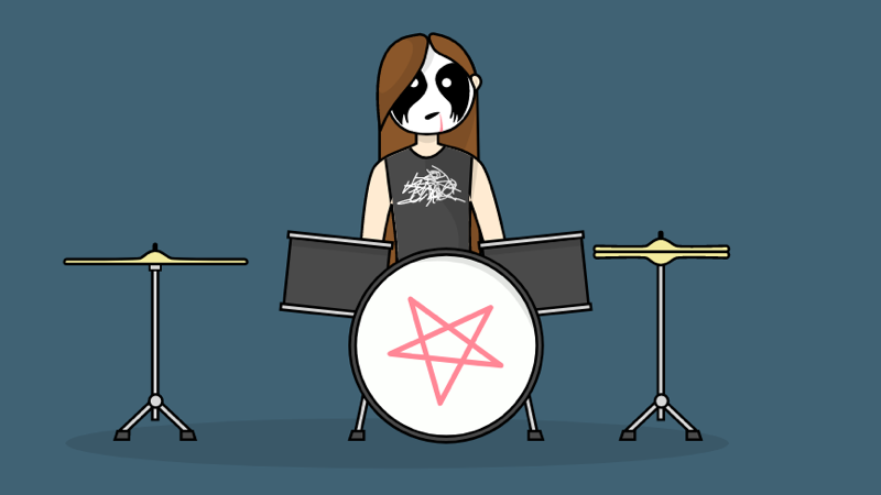 Metal Drummer #cpc-panda - Interactive SVG animation